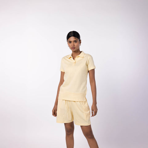 Women's Lounge Polo - Butter Yellow