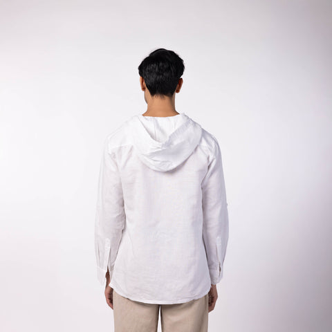 Men's Hooded Shirt - White