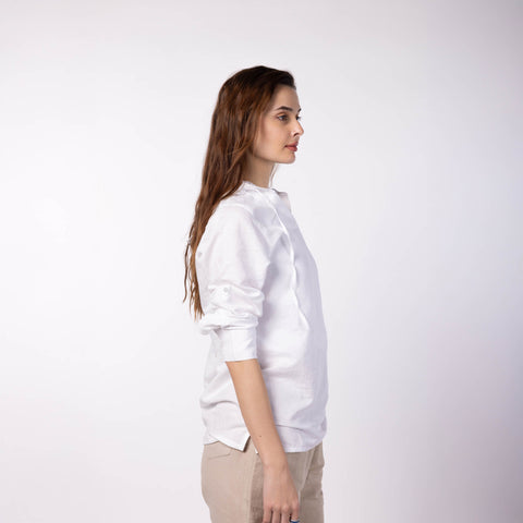 Women's Hooded Shirt - White