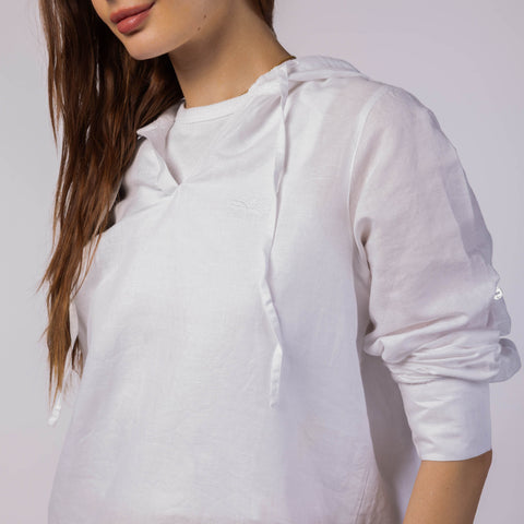 Women's Hooded Shirt - White