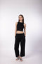 Women's Ribbed Crop Top - Black