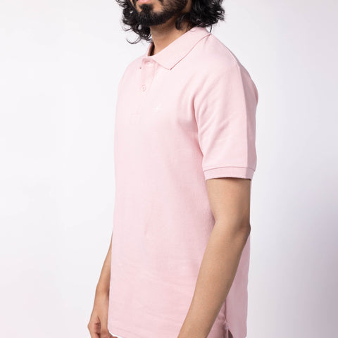 Men's Pique Polo - Powder Pink