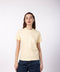 Women's Round Neck Gold Finish T-Shirt - Butter Yellow