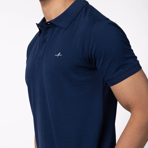 Men's Pique Polo - Dark Blue
