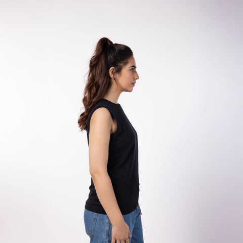 Women's Schoolboy Tee - Black