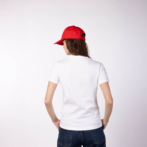 Women's Round Neck Gold Finish T-Shirt - White