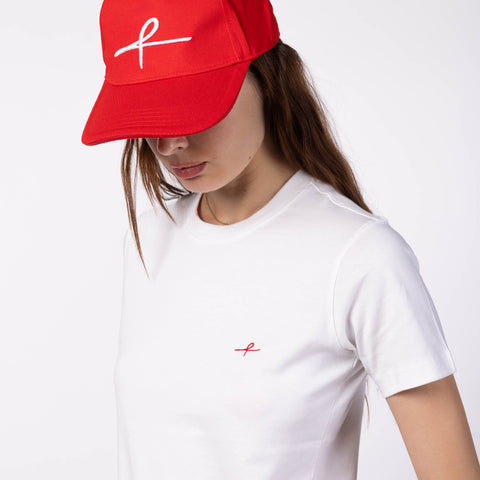 Women's Round Neck Gold Finish T-Shirt - White