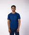Men's French Terry Printed Round Neck T-Shirt - Dark Blue