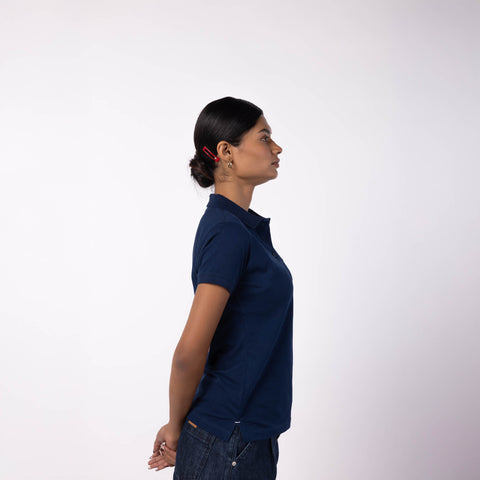 Women's Pique Polo - Dark Blue