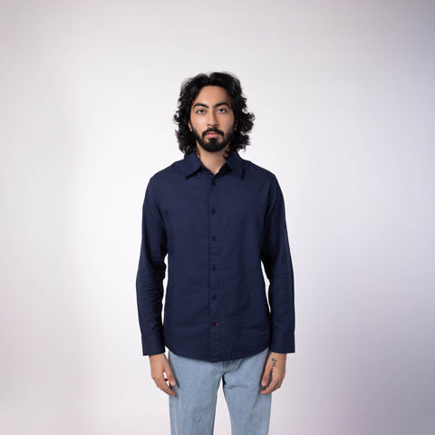 Men's Oxford Classic Collar Shirt - Dark Blue