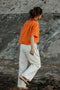 Women's Oversized Crop Shirt - Pumpkin