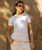 Women's Pique Polo - White
