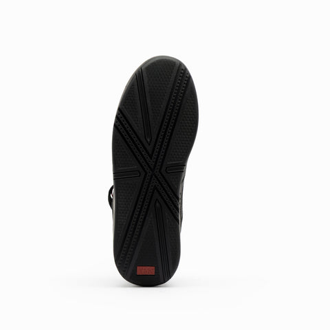 Black Leather Mid Top Sneaker