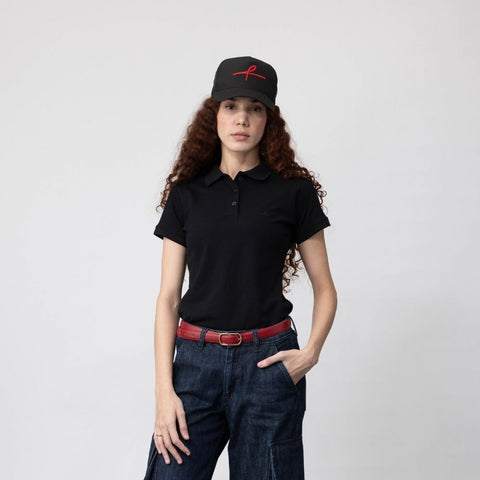 Women's Pique Polo - Black