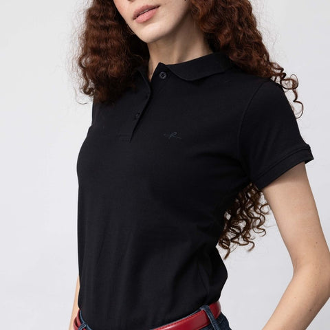 Women's Pique Polo - Black