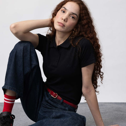 Women's Pique Polo - Black