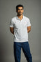 Men's Pique Polo - White