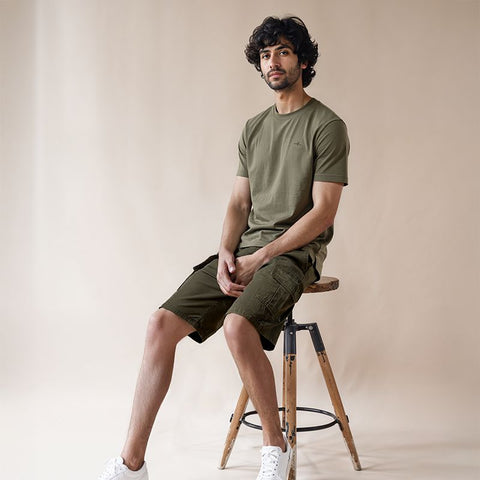 Men's Cotton Twill Cargo Shorts - Olive
