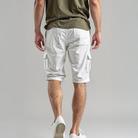 Men's Cotton Twill Cargo Shorts - White