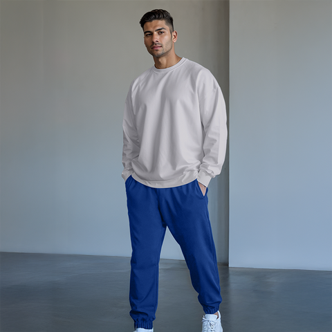 Men's French Terry Joggers - Navy Blue