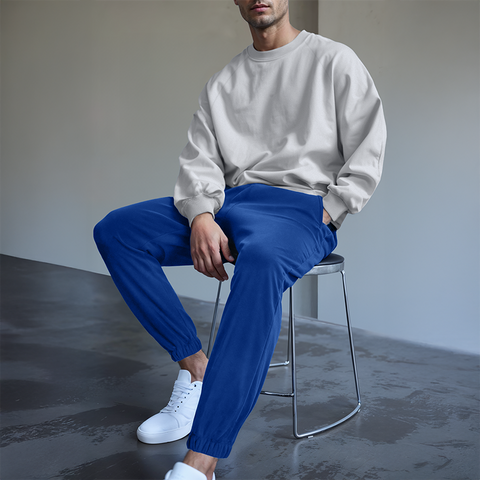Men's French Terry Joggers - Navy Blue