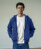 Men's French Terry Back Print Hoodie - Navy Blue