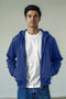 Men's French Terry Back Print Hoodie - Navy Blue
