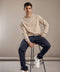 Men's French Terry Raglan Sleeve Sweatshirt - Beige