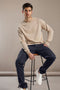 Men's French Terry Raglan Sleeve Sweatshirt - Beige