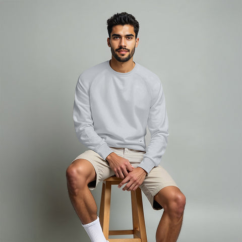 Men's French Terry Raglan Sleeve Sweatshirt - Dawn Blue