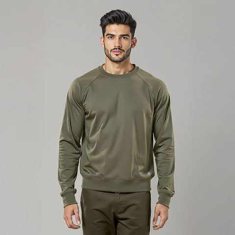 Men's French Terry Raglan Sleeve Sweatshirt - Olive