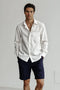 Men's Linen Classic Collar Shirt - Dawn Blue