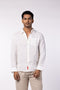 Men's Linen Classic Collar Shirt - White