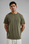 Men's Cotton Jersey Roundneck T-Shirt - Olive