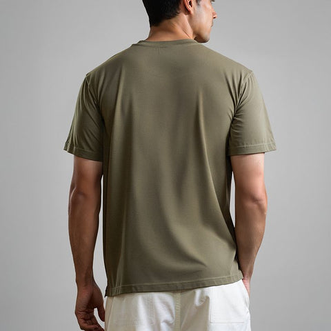 Men's Cotton Jersey Roundneck T-Shirt - Olive