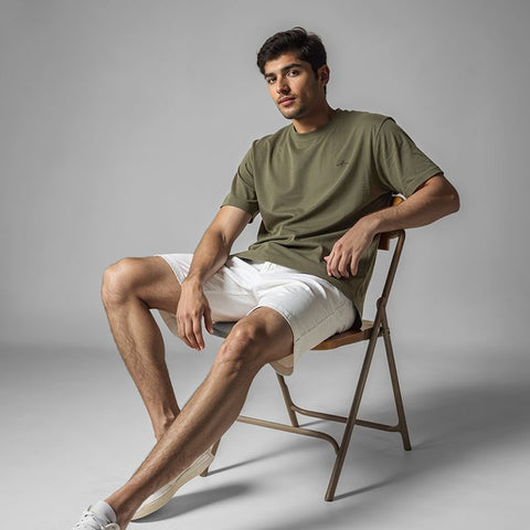 Men's Cotton Jersey Roundneck T-Shirt - Olive