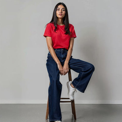 Women's Denim Baggy Fit Jeans - Blue