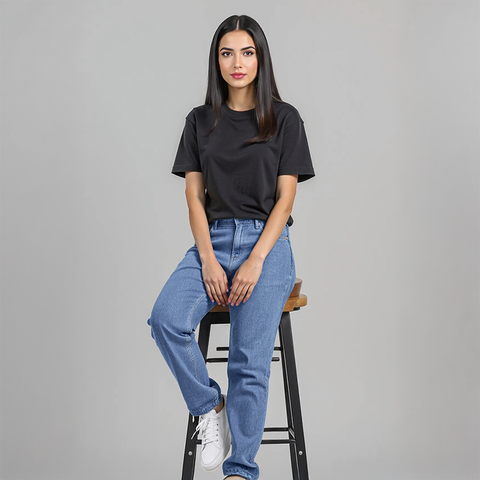 Women's Denim Regular Fit Jeans - Light Blue