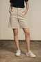 Women's Linen Baggy Shorts - Beige