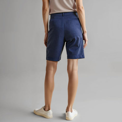 Women's Linen Baggy Shorts - Navy Blue