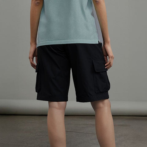 Women's Cotton Drill Cargo Shorts - Black