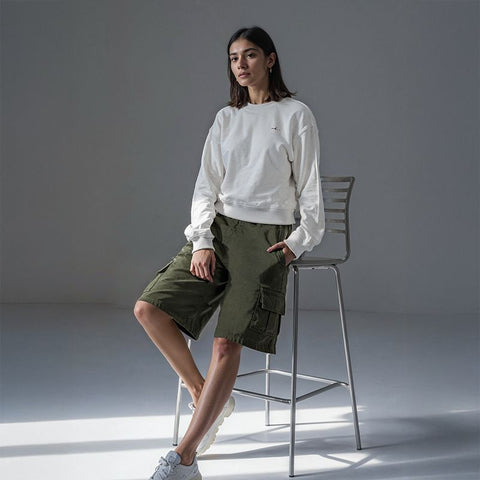 Women's Cotton Drill Cargo Shorts - Olive