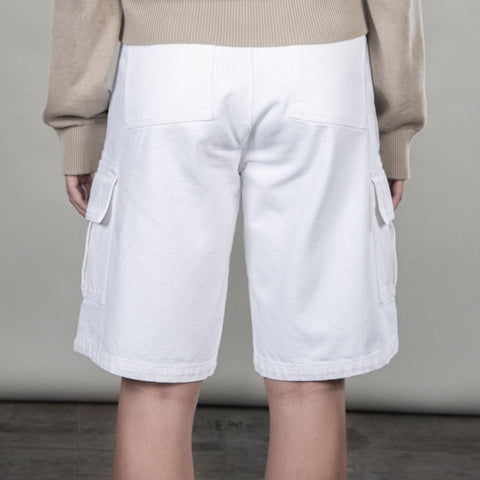 Women's Cotton Drill Cargo Shorts - White