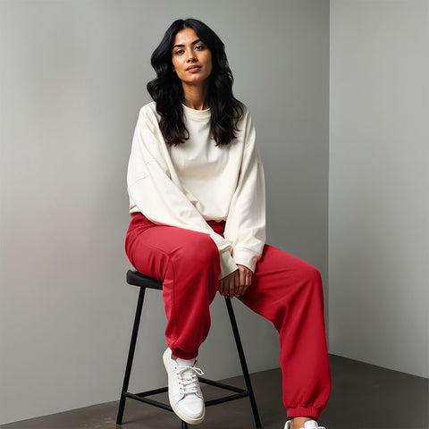 Women's French Terry Joggers - Red