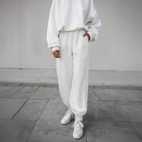 Women's French Terry Joggers - Beige Melange