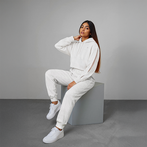 Women's French Terry Joggers - Beige Melange