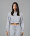 Women's French Terry Zipped Sleeve Hoodie - Grey Melange