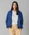 Women's French Terry Embossed Hoodie - Navy Blue