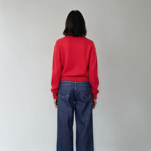 Women's Flatknit Cropped Sweatshirt - Red