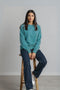 Women's French Terry Raglan Sleeve Sweatshirt - Teal